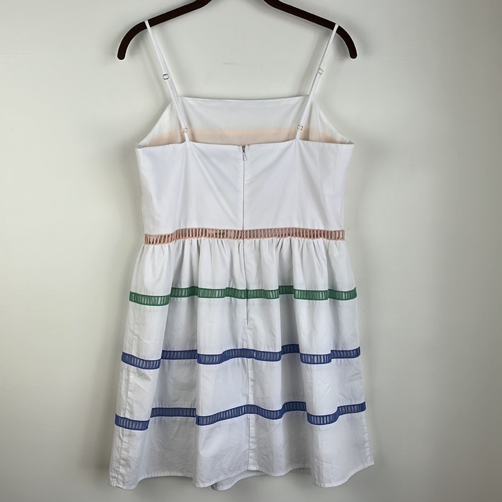English Factory White Mini Dress with Rainbow Trim - Picture 6 of 10